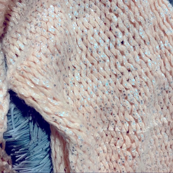 Pink Speckled Silver Knit Infinity Scarf - Picture 2 of 2